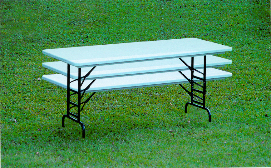 R-Series Blow-Molded Adjustable Height Folding Table  